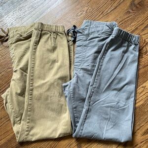 Mens Casual Goodfellow Drawstring Chino Pants  Lot Of 2 Grey/Khaki Tan Pants XS